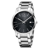 Calvin Klein City Date Black Dial Silver Steel Strap Watch for Men - K2G2G143