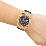 Guess Limelight Blue Dial Blue Silicone Strap Watch For Women - W1053L1