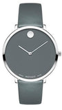 Movado Museum 70th Anniversary Grey Dial Grey Leather Strap Watch For Women - 0607144