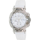 Tissot T Race Lady Chronograph White Dial White Rubber Strap Watch for Women - T048.217.17.017.00