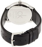 Calvin Klein Minimal Black Dial Black Leather Strap Watch for Men - K3M211C4