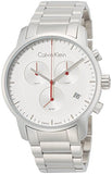 Calvin Klein City Chronograph White Dial Silver Steel Strap Watch for Men - K2G271Z6