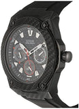 Guess Legacy Black Dial Black Rubber Strap Watch For Men - W1048G2