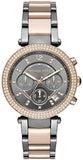 Michael Kors Parker Chronograph Grey Dial Two Tone Steel Strap Watch For Women - MK6440