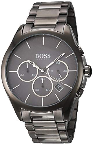 Hugo Boss Classic Chronograph Grey Dial Grey Steel Strap Watch for Men - 1513364