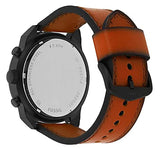 Fossil Bronson Black Dial Brown Leather Strap Watch for Men - FS5714