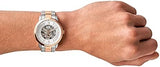 Fossil Neutra Automatic Skeleton White Dial Two Tone Steel Strap Watch for Men - ME3196