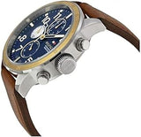 Tommy Hilfiger Sport Multifunction Blue Dial Brown Leather Strap Watch for Men - 1791137