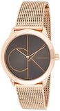 Calvin Klein Minimal Black Dial Rose Gold Mesh Bracelet Watch for Men - K3M22621