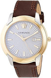 Versace V-Urban Quartz Grey Dial Brown Leather Strap Watch for Men - VELQ00219