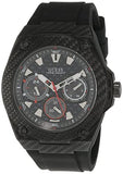 Guess Legacy Black Dial Black Rubber Strap Watch For Men - W1048G2