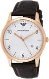 Emporio Armani Beta Chronograph White Dial Brown Leather Strap Watch For Men - AR1915