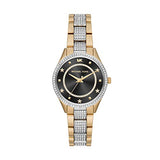 Michael Kors Lauryn Crystal Pave Black Dial Two Tone Steel Strap Watch For Women - MK4403