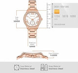 Michael Kors Sage Three-Hand Mother of Pearl White Dial Rose Gold Steel Strap Watch for Women - MK4806