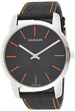 Calvin Klein City Black Dial Black Leather Strap Watch for Men - K2G211C1