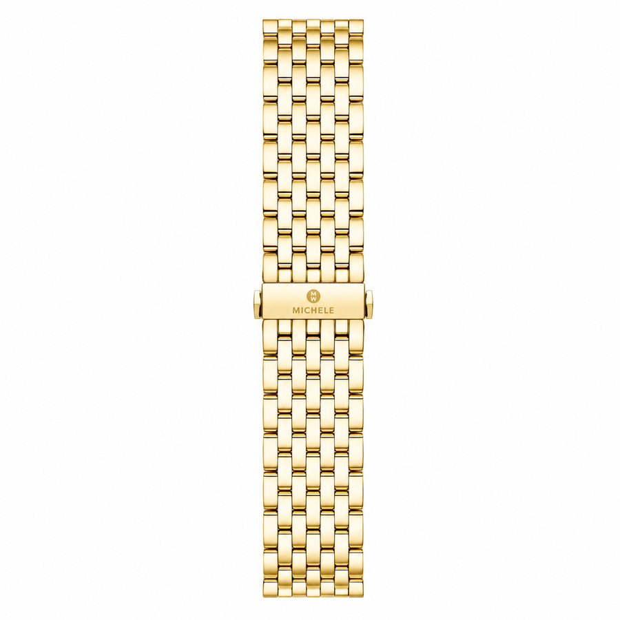 Michele Serein Mother of Pearl Dial Gold Steel Strap Watch for Women - MWW21B000031