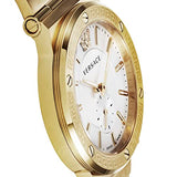 Versace Greca Silver Dial Gold Steel Strap Watch for Men - VEVI00520