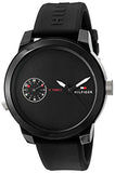 Tommy Hilfiger Denim Black Dial Black Rubber Strap Watch for Men - 1791326