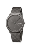 Calvin Klein Minimal Grey Dial Grey Mesh Bracelet Watch for Men - K3M517P4