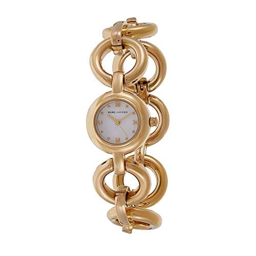 Marc Jacobs Rock White Dial Gold Steel Strap Watch for Women - MBM3005
