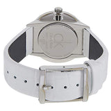 Calvin Klein Accent Silver Dial White Leather Strap Watch for Women - K2Y2Y1KW