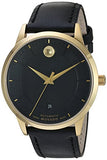 Movado 1881 Automatic Black Dial Black Leather Strap Watch For Men - 606875