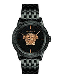 Versace Palazzo Empire Black Dial Black Steel Strap Watch for Men - VERD00518