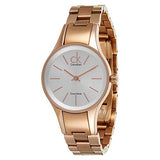 Calvin Klein Simplicity White Dial Rose Gold Steel Strap Watch for Women - K4323520