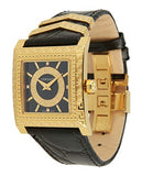 Versace VD-25 Diamonds Black Dial Black Leather Strap Watch for Women - VQF020015