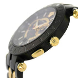 Versace V-Race Analog Quartz Black Dial Two Tone Steel Strap Watch For Men - VEBV00619