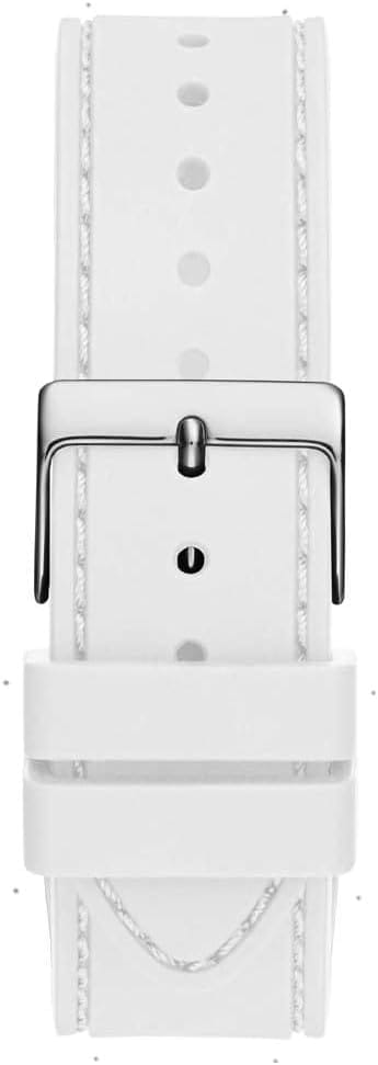 Guess Princess Crystals Silver Dial White Silicone Strap Watch For Women - GW0439L1
