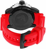 Emporio Armani Sportivo Quartz Black Dial Red Rubber Strap Watch For Men - AR6101