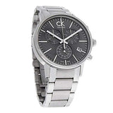 Calvin Klein Post Minimal Chronograph Black Dial Silver Steel Strap Watch for Men - K7627161