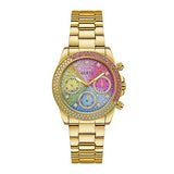 Guess Sugarrush Quartz Multicolor Dial Gold Steel Strap Watch For Women - GW0258L1