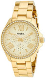 Fossil Cecile Chronograph Gold Dial Gold Steel Strap Watch for Women - AM4482