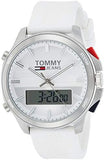 Tommy Hilfiger Digital Silver Dial White Silicone Strap Watch For Men - 1791764