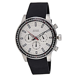 Guess Fuel Multifunction White Dial Black Rubber Strap Watch for Men - W0802G1
