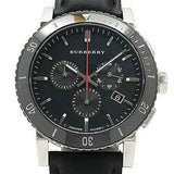 Burberry The City Black Dial Black Leather Strap Watch for Men - BU9382