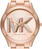 Michael Kors Slim Runway Analog Rose Gold Dial Rose Gold Steel Strap Watch For Women - MK4733