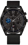 Tommy Hilfiger Deacon Analog Black Dial Black Mesh Bracelet Watch for Men - 1791547