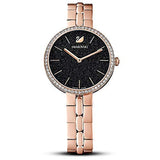 Swarovski Cosmopolitan Black Dial Rose Gold Steel Strap Watch for Women - 5517797