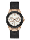 Guess Limelight Quartz White Dial Black Leather Strap Watch For Women - W0775L9