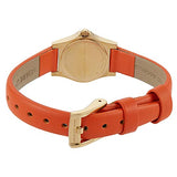 Marc Jacobs Henry Dinky White Dial Orange Leather Strap Watch for Women - MBM1236