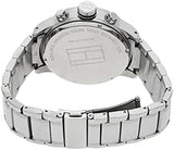 Tommy Hilfiger Trent Chronograph Black Dial Silver Steel Strap Watch for Men - 1791054