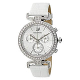 Swarovski Era Journey Silver Dial White Leather Strap Watch for Women - 5295346