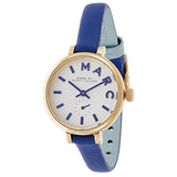 Marc Jacobs Sally White Dial Blue Leather Strap Watch for Women - MBM1354