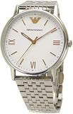 Emporio Armani Kappa Quartz White Dial Silver Steel Strap Watch For Men - AR80014