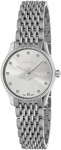 Gucci G Timeless Quartz Silver Dial Silver Steel Strap Watch For Women - YA1265019