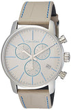 Calvin Klein City Chronograph White Dial White Leather Strap Watch for Men - K2G271Q4