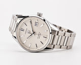 Tag Heuer Carrera Automatic Caliber 5 White Dial Silver Steel Strap Watch for Men - WAR211B.BA0782